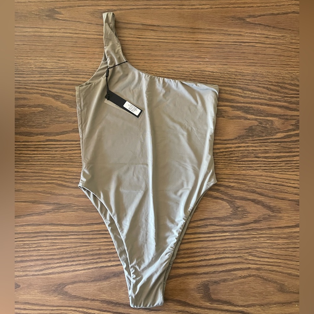 Myra Swim Grey One Shoulder One Piece Swimsuit